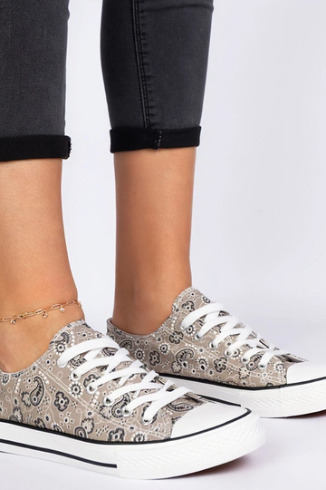 Scarpe da donna in tessuto marroni stile azteco Kalusa