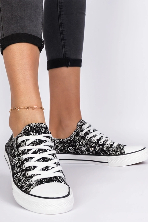 Scarpe da donna in tessuto nere stile...