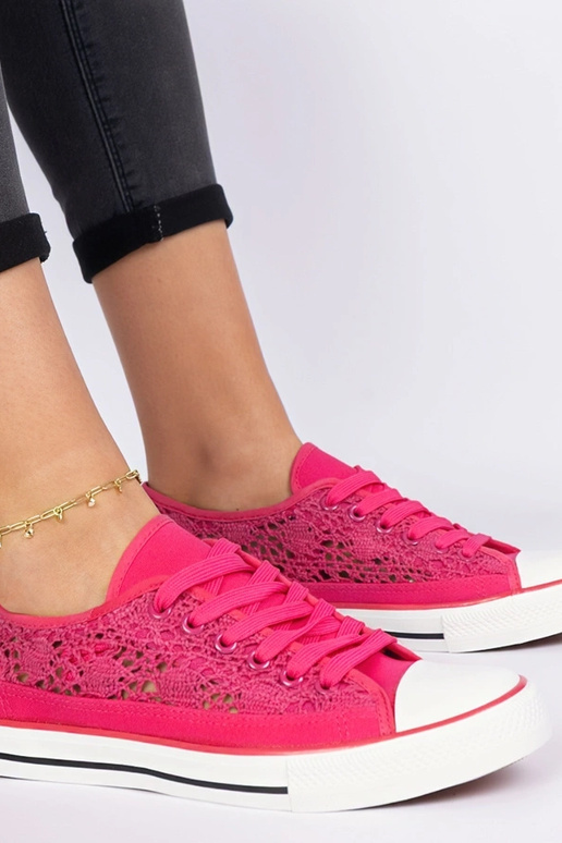 Trampoli rosa da donna in tessuto...