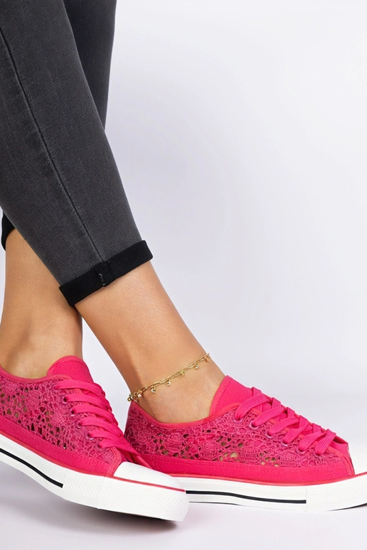 Trampoli rosa da donna in tessuto...