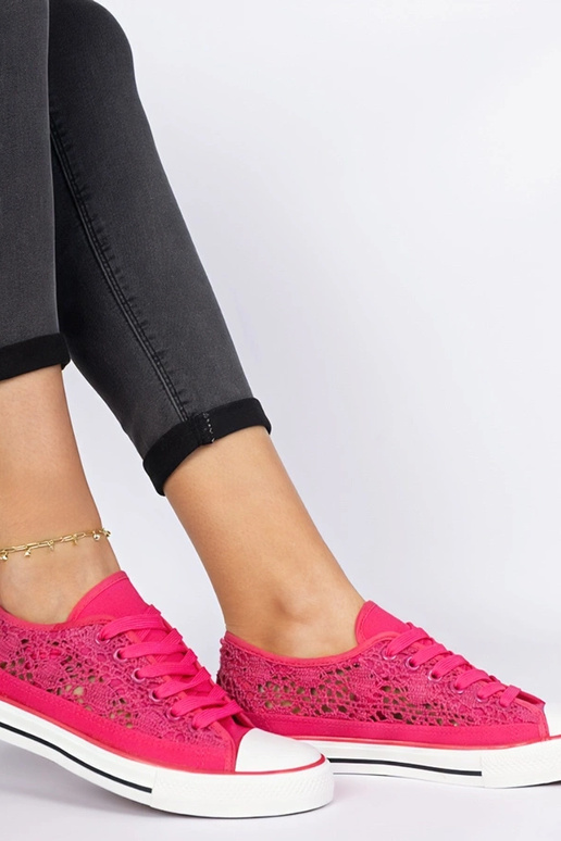 Trampoli rosa da donna in tessuto...