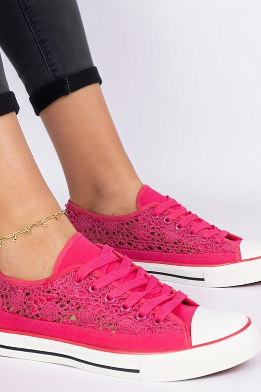 Trampoli rosa da donna in tessuto...