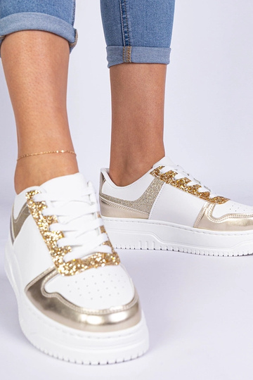 Sneakers dorate da donna con suola spessa Dolla