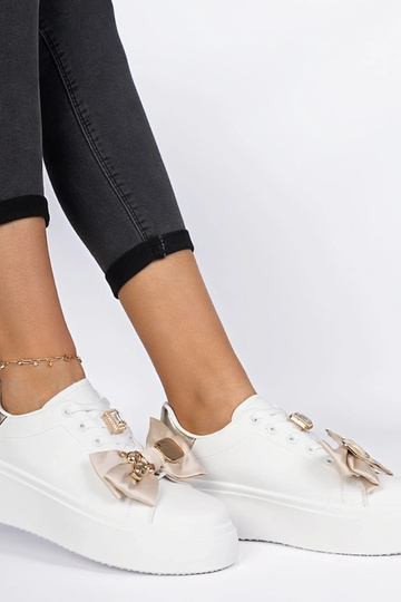 Sneakers bianche e dorate da donna Milonel
