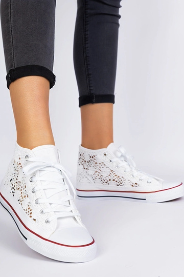 Sneakers bianche da donna con design traforato Lesli 2