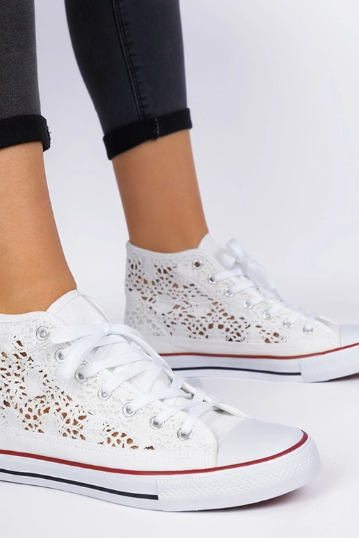 Sneakers bianche da donna con design...