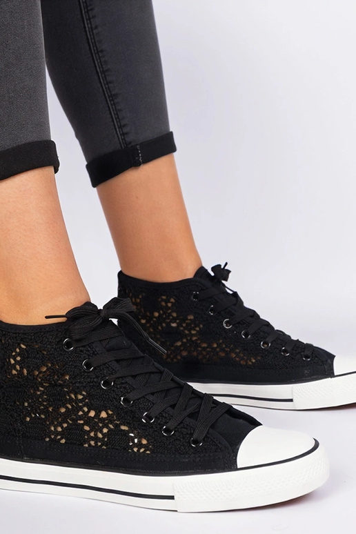 Sneakers nere da donna con design...