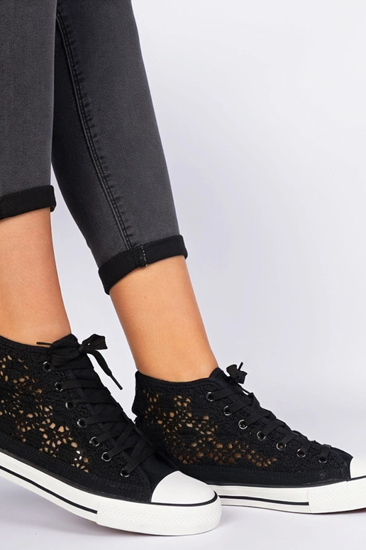 Sneakers nere da donna con design...