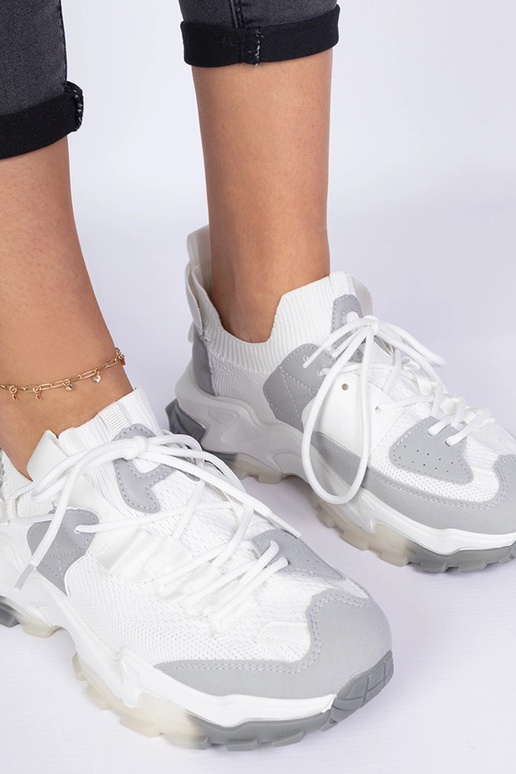 Sneakers bianchi da donna con gambale...