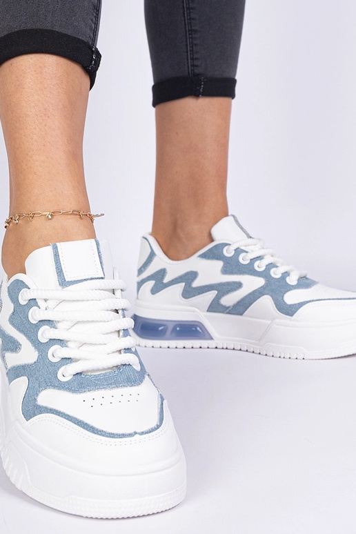 Sneakers blu da donna con dettagli in...