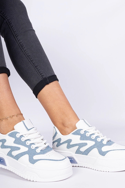 Sneakers blu da donna con dettagli in...