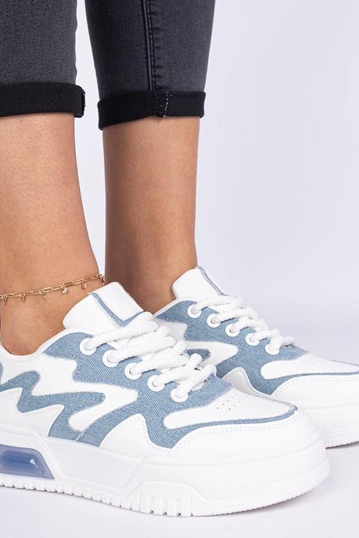 Sneakers blu da donna con dettagli in...