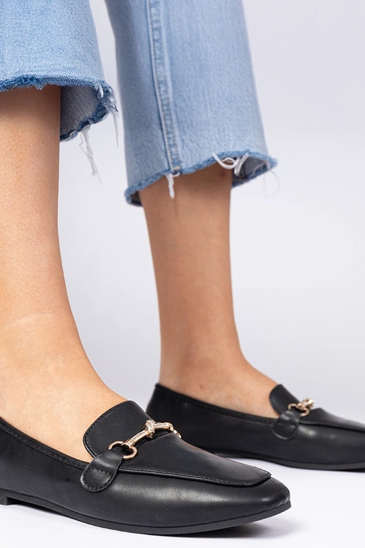 Mokasini neri con decorazione e...