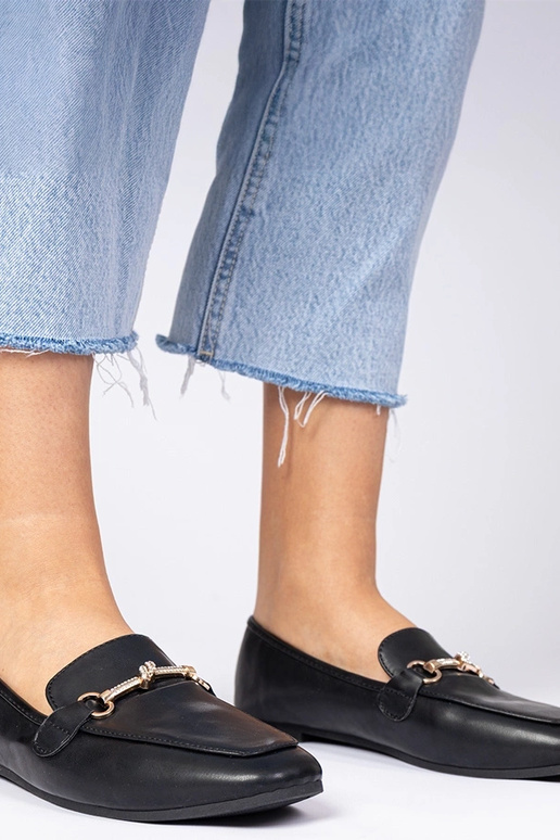 Mokasini neri con decorazione e...