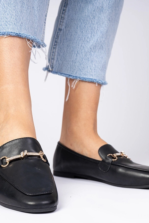 Mokasini neri con decorazione e...