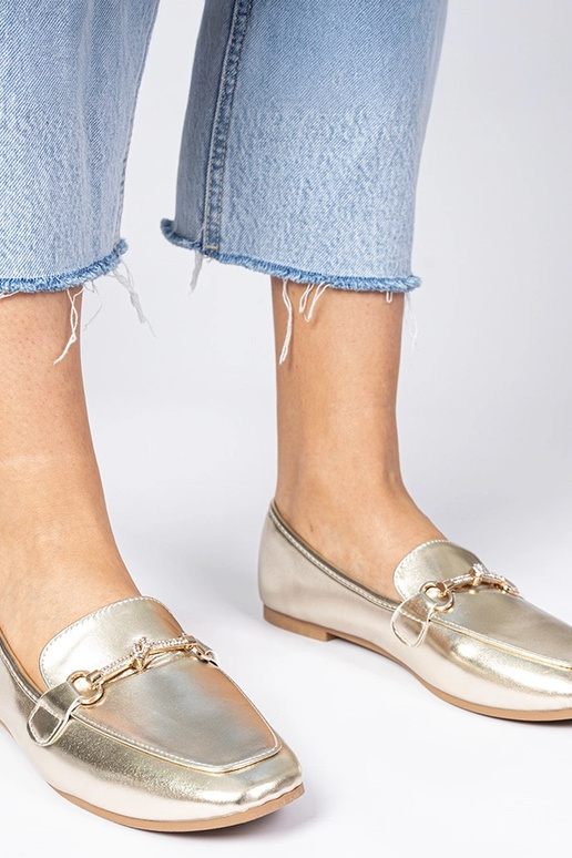 Mokasini dorati con decorazione e...