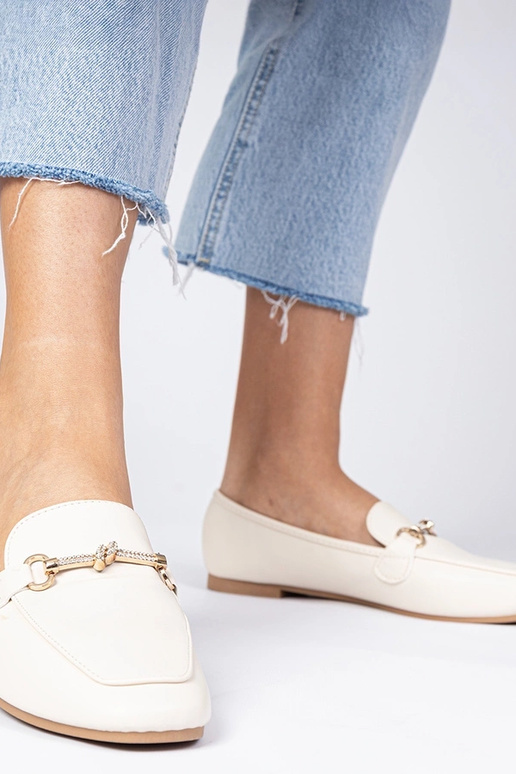 Mokasini beige con decorazione in...