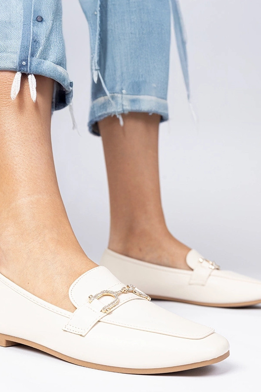 Mokasini eleganti beige con zirconia...