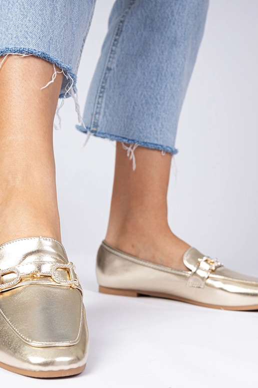 Mokasini eleganti dorati con zirconia...