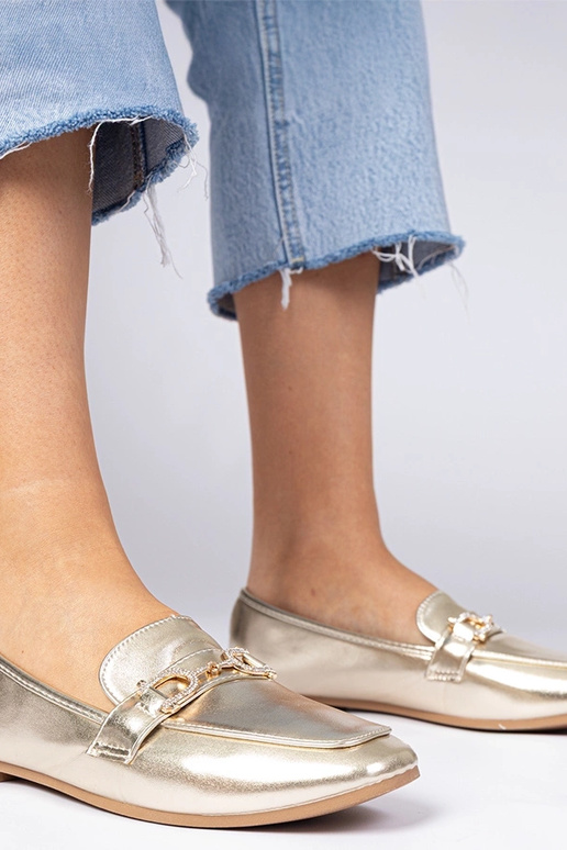 Mokasini eleganti dorati con zirconia...