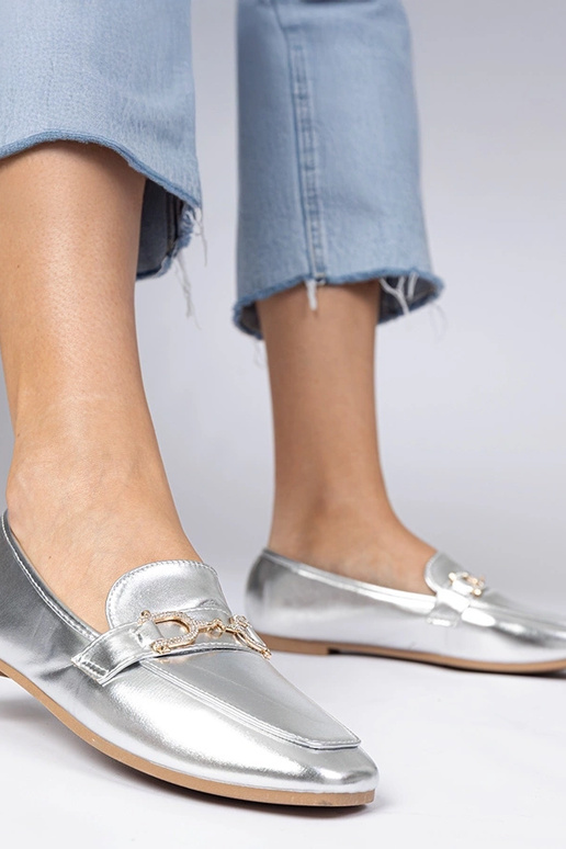 Mokasini eleganti argentati con...
