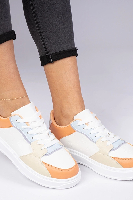 Scarpe sportive bianche-arancioni in...