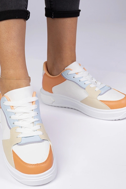 Scarpe sportive bianche-arancioni in...