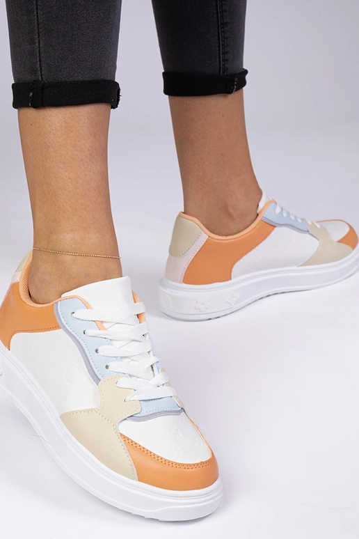 Scarpe sportive bianche-arancioni in...