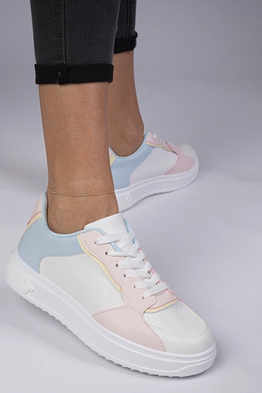 Scarpe sportive bianche-rosa in...