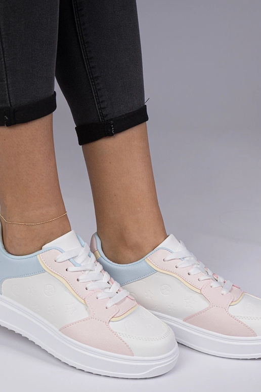 Scarpe sportive bianche-rosa in...