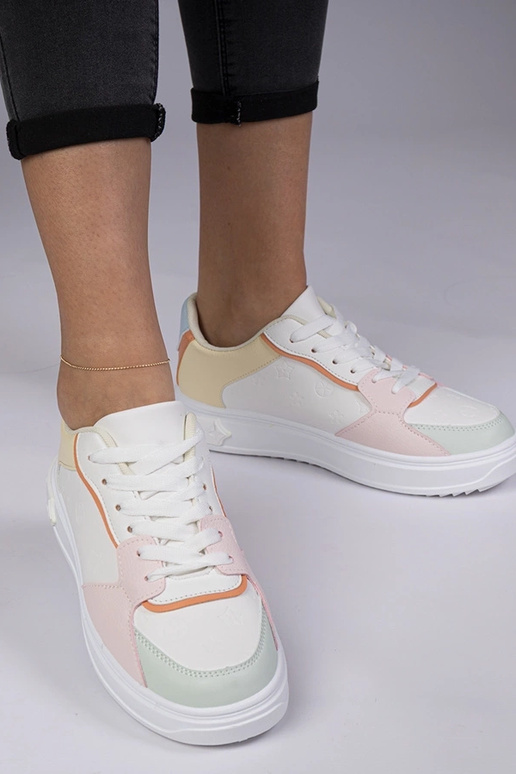 Scarpe sportive bianche-gialle in...