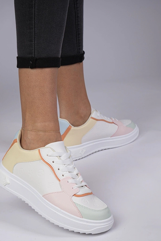 Scarpe sportive bianche-gialle in...