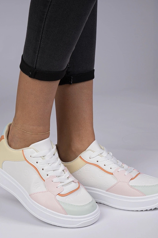 Scarpe sportive bianche-gialle in...