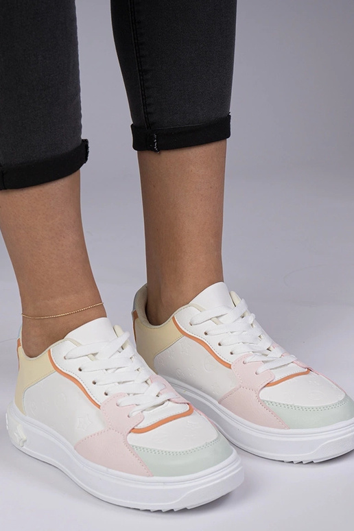 Scarpe sportive bianche-gialle in...