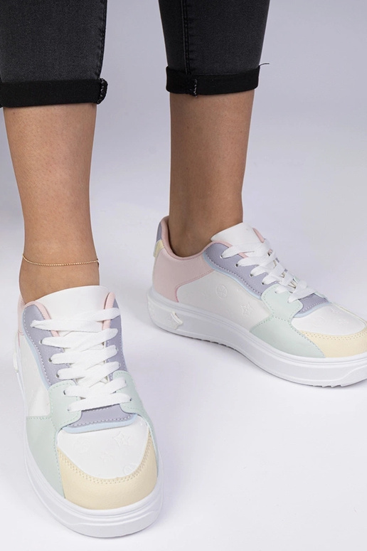 Scarpe sportive bianche-blu in...