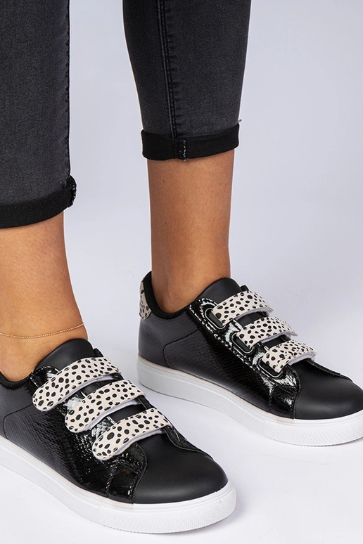 Sneakers nere con finitura animale a...