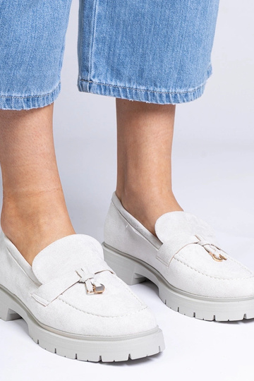 Mocassini eleganti grigi in... 2