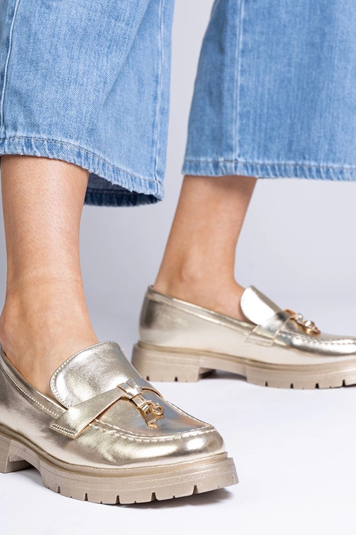 Mocassini eleganti dorati in ecopelle... Mocassini eleganti dorati in ecopelle...