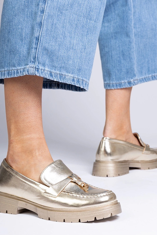 Mocassini eleganti dorati in ecopelle... Mocassini eleganti dorati in ecopelle...