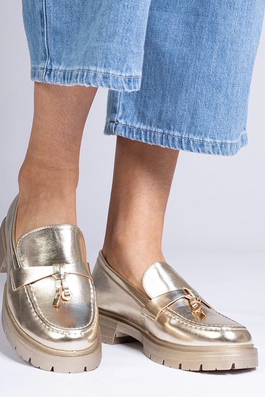 Mocassini eleganti dorati in ecopelle... Mocassini eleganti dorati in ecopelle...