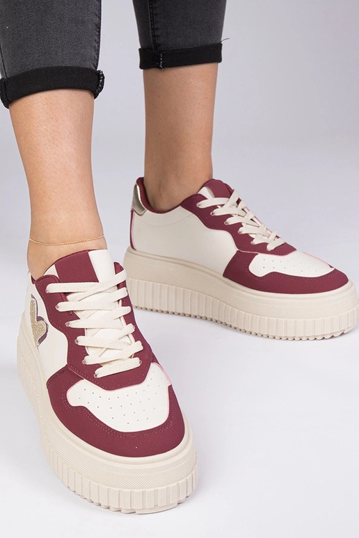 Sneakers donne bordeaux con cuore di...