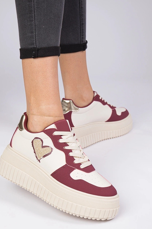 Sneakers donne bordeaux con cuore di...