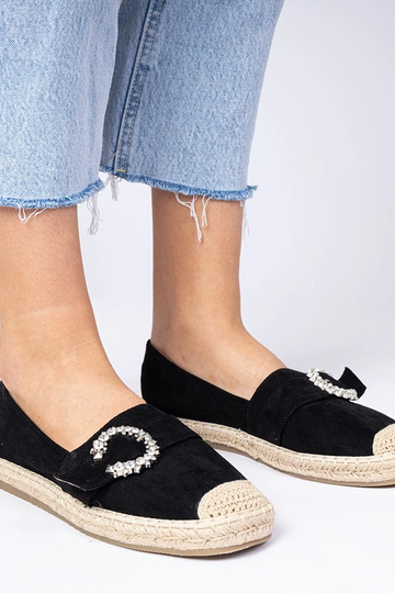 Espadrillas nere decorate con zirconi Maruta 2