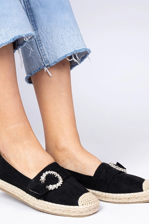 Espadrillas nere decorate con zirconi...