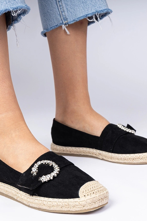 Espadrillas nere decorate con zirconi...