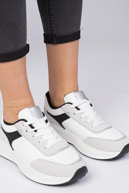 Sneakers donne bianche con paillettes...