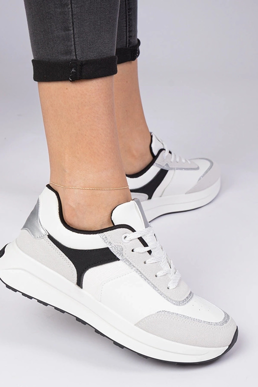 Sneakers donne bianche con paillettes...