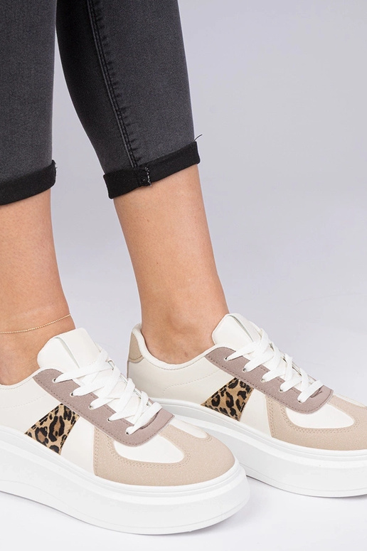 Sneakers marroni con piattaforma Mishel