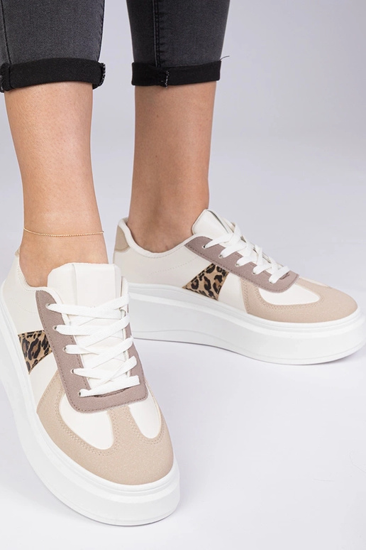 Sneakers marroni con piattaforma Mishel