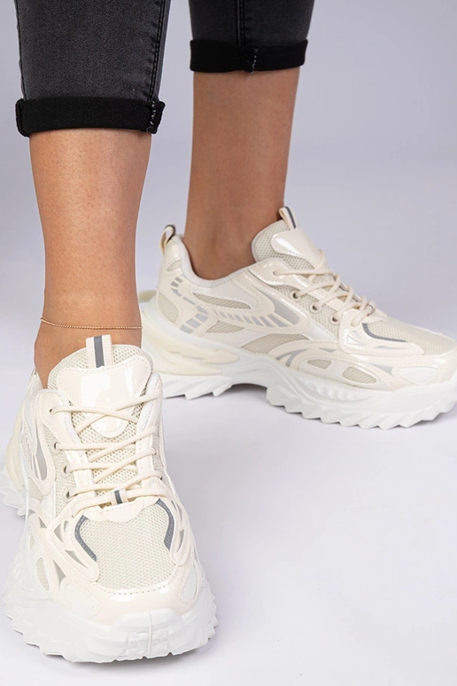 Sneakers sportive beige con suola...